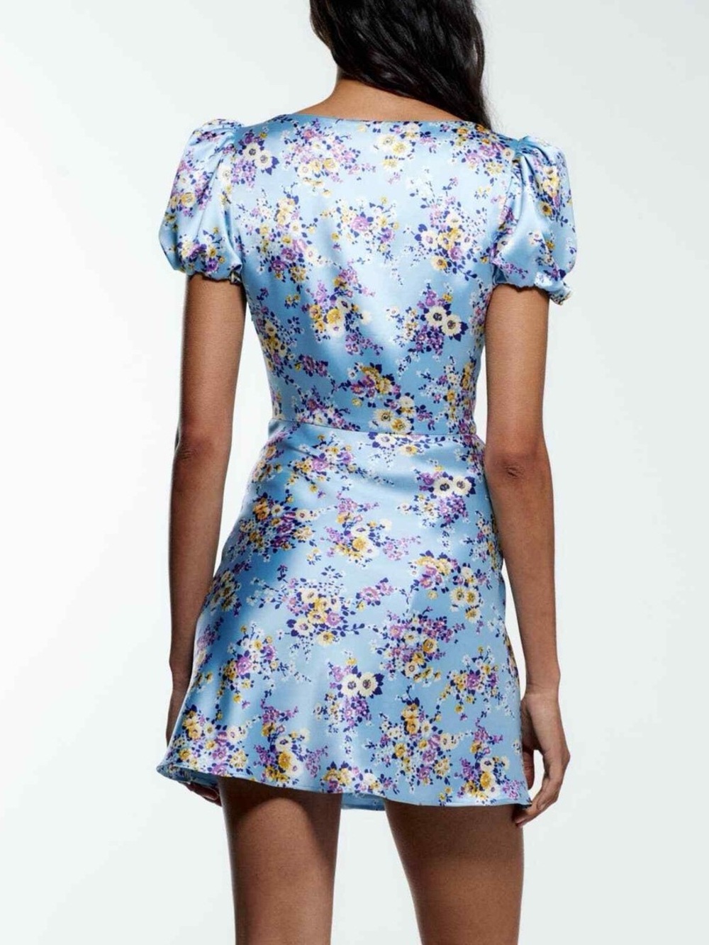 ZARA Sky Blue Floral Mini Dress - Picture 11 of 11